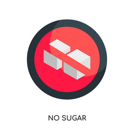 no sugar logo isolated on white background for your web and mobile app design , colorful vector icon, brand sign & symbol for your businessのイラスト素材