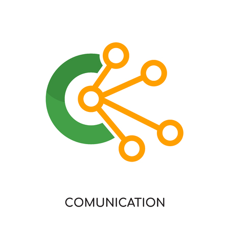 comunication logo isolated on white background for your web and mobile app design , colorful vector icon, brand sign & symbol for your businessのイラスト素材
