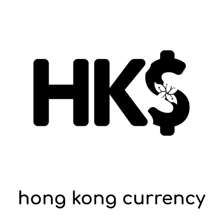 hong kong currency symbol isolated on white background for your web and mobile app design , black vector sign and symbolsのイラスト素材