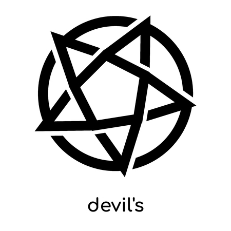 devil's symbol isolated on white background for your web and mobile app design , black vector sign and symbolsのイラスト素材
