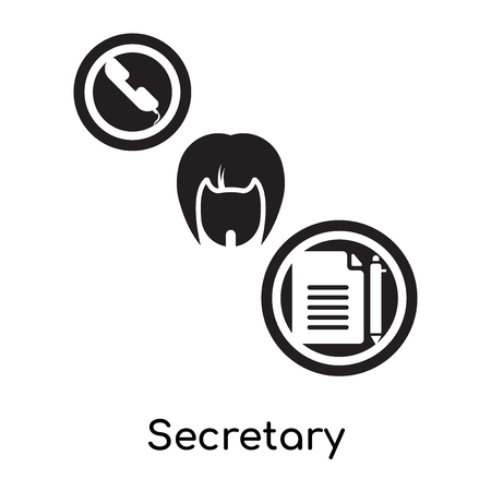 Secretary isolated on white background for your web and mobile app design , black filled vector sign and symbolsのイラスト素材