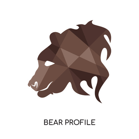 bear profile logo isolated on white background for your web and mobile app design , colorful vector icon, brand sign & symbol for your businessのイラスト素材
