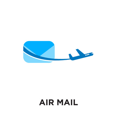 air mail logo isolated on white background for your web and mobile app design , colorful vector icon, brand sign & symbol for your businessのイラスト素材