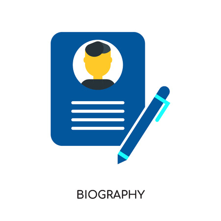 biography logo isolated on white background for your web and mobile app design , colorful vector icon, brand sign & symbol for your businessのイラスト素材