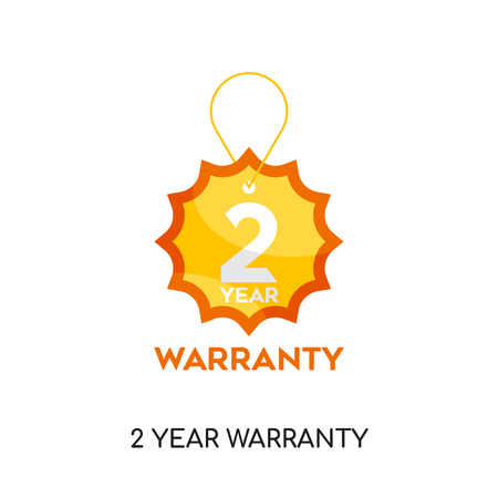 2 year warranty logo isolated on white background for your web and mobile app design , colorful vector icon, brand sign & symbol for your businessのイラスト素材