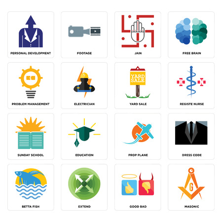 Set Of 16 Simple Editable Icons Such As Masonic Good Bad Extend Betta Fish Dress Code Personal Development Problem Management Sunday School Yard Sale Can Be Used For Mobile Web Uiのイラスト素材 ストックフォト 写真素材のstock Foto ストック