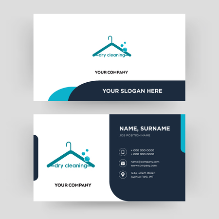 dry cleaning, business card design template, Visiting for your company, Modern Creative and Clean identity Card Vectorのイラスト素材