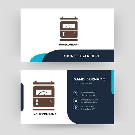 electric meter, business card design template, Visiting for your company, Modern Creative and Clean identity Card Vectorのイラスト素材