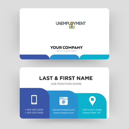 unemployment, business card design template, Visiting for your company, Modern Creative and Clean identity Card Vectorのイラスト素材