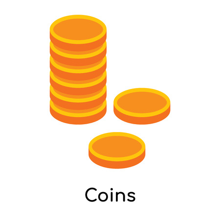 Coins icon isolated on white background for your web and mobile app designのイラスト素材