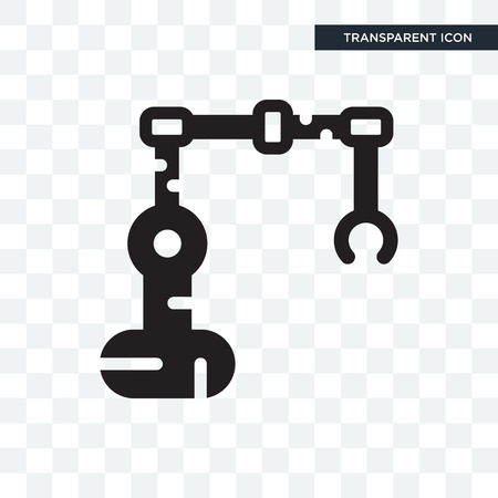 Industrial robot vector icon isolated on transparent background, Industrial robot logo conceptのイラスト素材