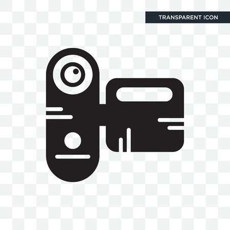 Camcorder vector icon isolated on transparent background,のイラスト素材
