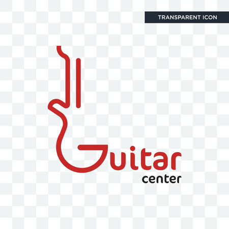 guitar center vector icon isolated on transparent background, guitar center logo conceptのイラスト素材