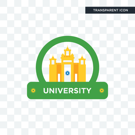 university vector icon isolated on transparent background, university logo conceptのイラスト素材
