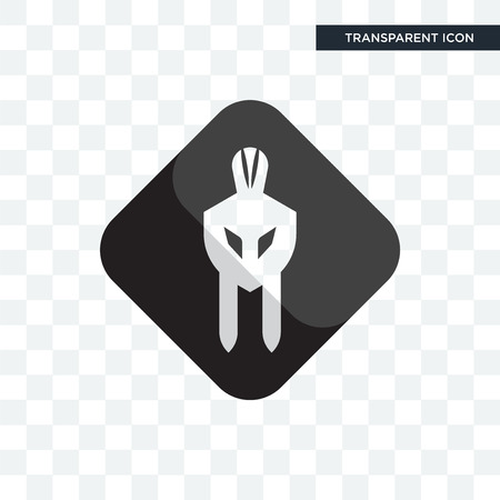 white spartan vector icon isolated on transparent background, white spartan logo conceptのイラスト素材
