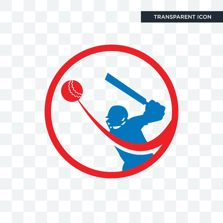 batsman vector icon isolated on transparent background, batsman logo conceptのイラスト素材