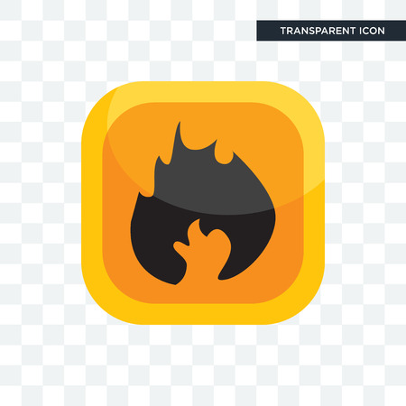 flammable vector icon isolated on transparent background, flammable logo conceptのイラスト素材