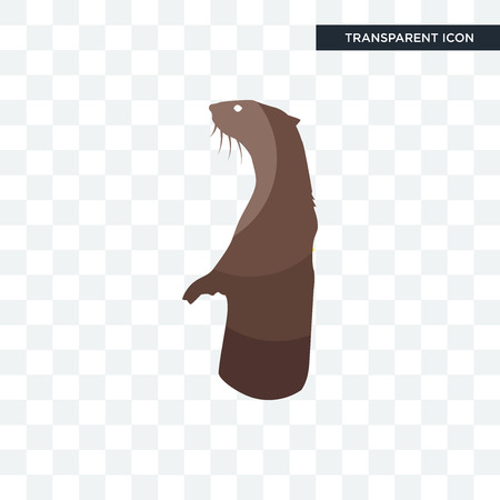 otter vector icon isolated on transparent background, otter logo conceptのイラスト素材