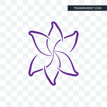 lily flower vector icon isolated on transparent background, lily flower logo conceptのイラスト素材