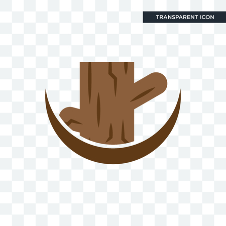 tree stump vector icon isolated on transparent background, tree stump logo conceptのイラスト素材