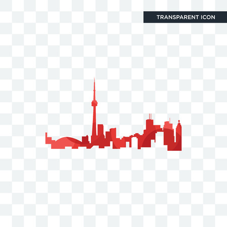toronto skyline vector icon isolated on transparent background, toronto skyline logo conceptのイラスト素材