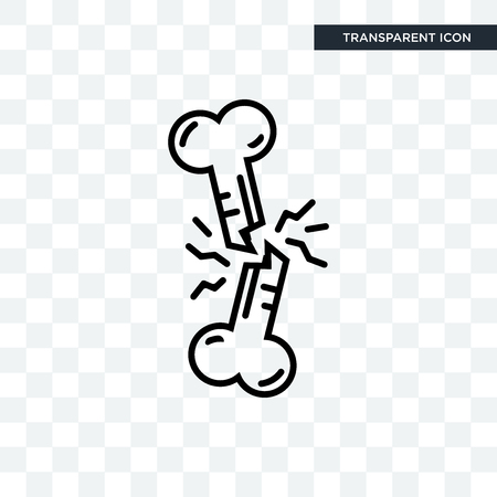 Broken Bone vector icon isolated on transparent background, Broken Bone logo conceptのイラスト素材