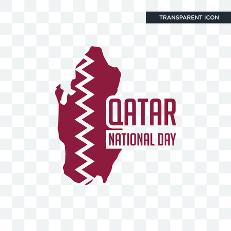 qatar national day vector icon isolated on transparent background, qatar national day logo conceptのイラスト素材