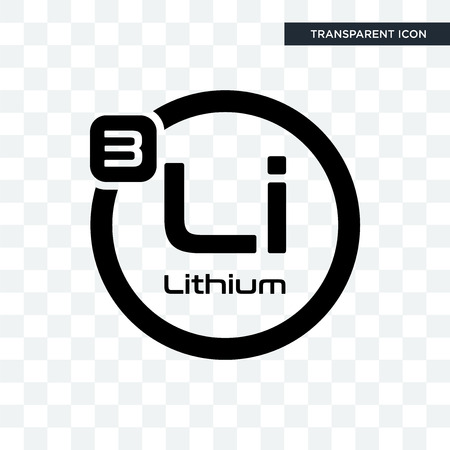 lithium vector icon isolated on transparent background, lithium logo conceptのイラスト素材
