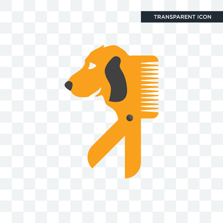 dog groomer vector icon isolated on transparent background, dog groomer logo conceptのイラスト素材