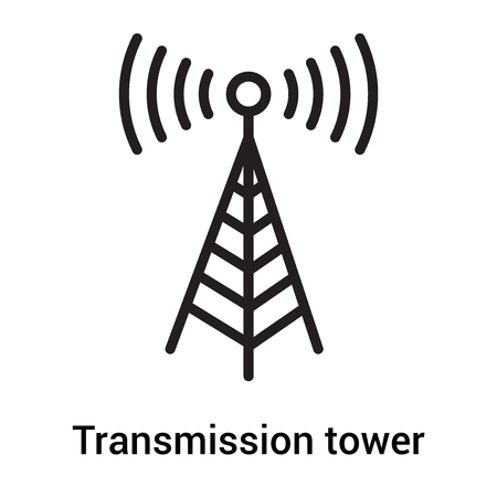 Transmission tower icon vector isolated on white background for your web and mobile app design, Transmission tower conceptのイラスト素材