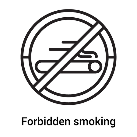 Forbidden smoking signal icon vector isolated on white background for your web and mobile app design,のイラスト素材