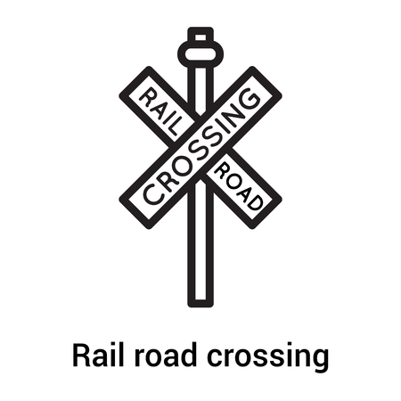 Rail road crossing cross signal icon vector isolated on white background for your web and mobile app design, Rail road crossing cross signal logo conceptのイラスト素材