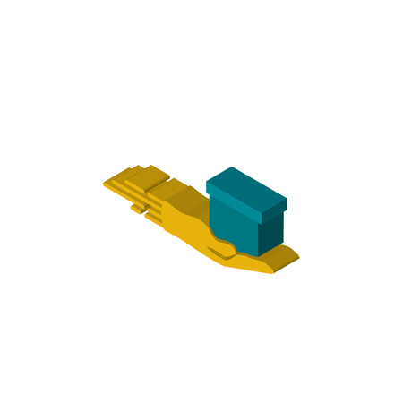 cash on delivery isometric right top view 3D iconのイラスト素材