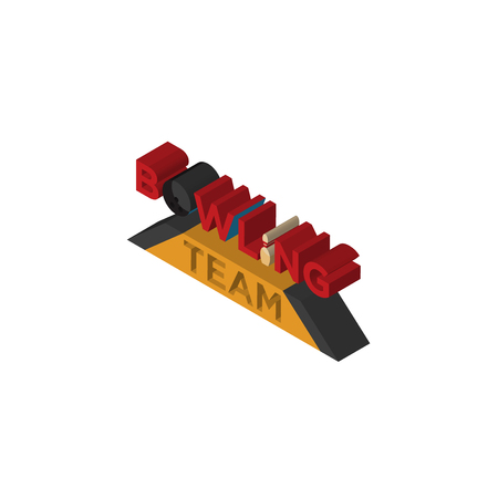 bowling team isometric right top view 3D iconのイラスト素材