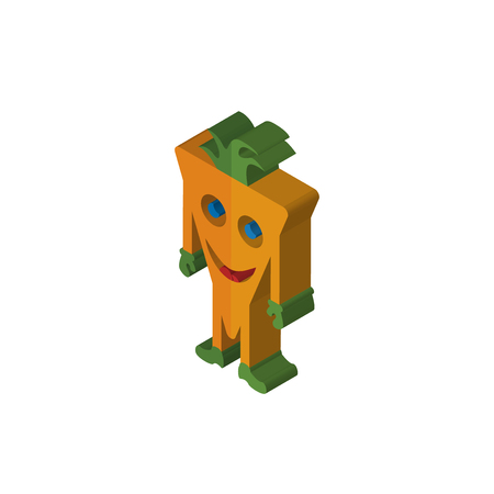 mascot isometric right top view 3D iconのイラスト素材