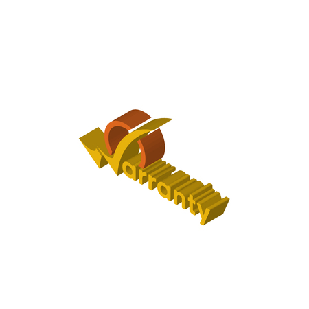warranty isometric right top view 3D iconのイラスト素材