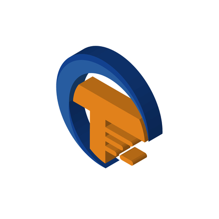 traders isometric right top view 3D iconのイラスト素材