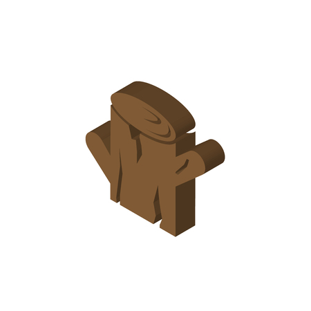 tree stump isometric right top view 3D iconのイラスト素材