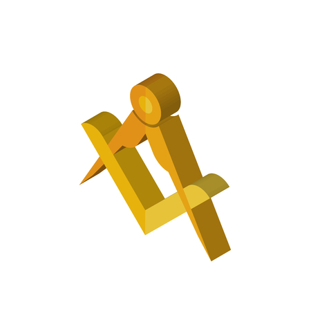 masonic isometric right top view 3D iconのイラスト素材