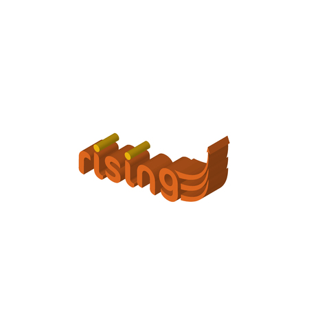rising isometric right top view 3D iconのイラスト素材