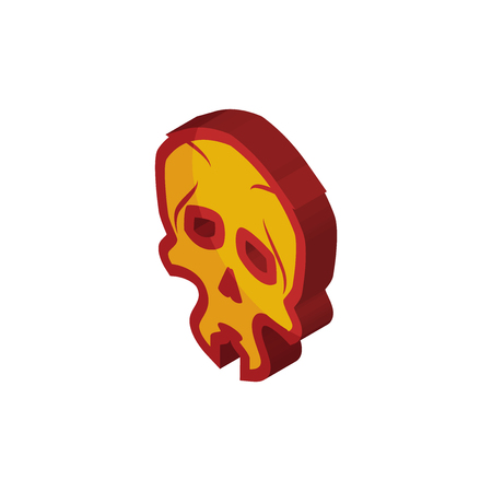 skull isometric right top view 3D iconのイラスト素材