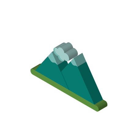 Mountain isometric right top view 3D iconのイラスト素材