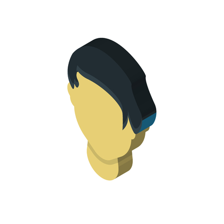 Man hair isometric right top view 3D iconのイラスト素材