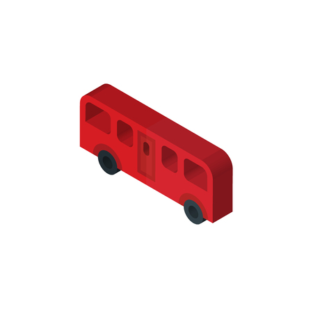 bus isometric right top view 3D iconのイラスト素材