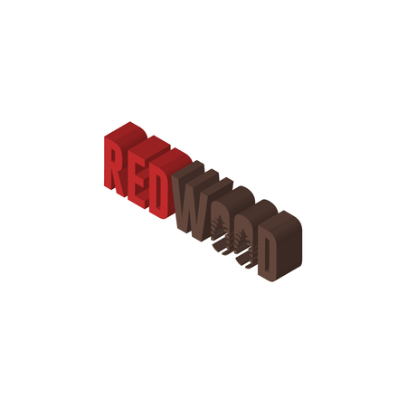 redwood isometric right top view 3D iconのイラスト素材