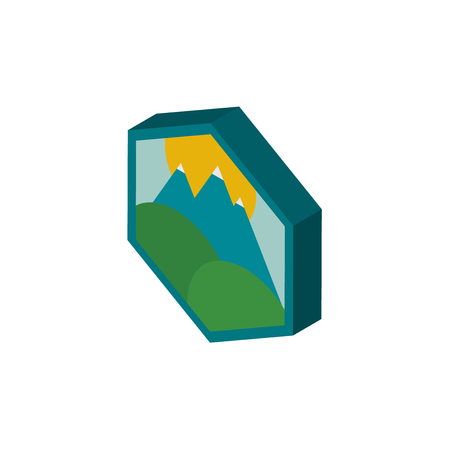 pic isometric right top view 3D iconのイラスト素材