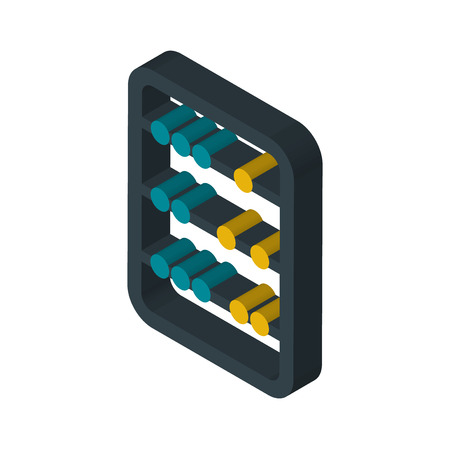 Abacus isometric right top view 3D iconのイラスト素材