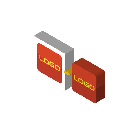 turn isometric right top view 3D iconのイラスト素材