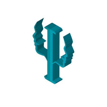 psychology isometric right top view 3D iconのイラスト素材