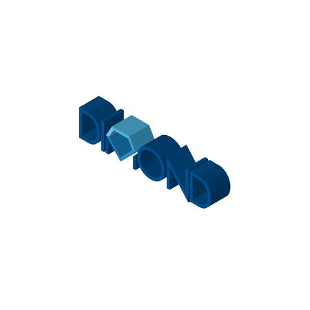 dimond isometric right top view 3D iconのイラスト素材